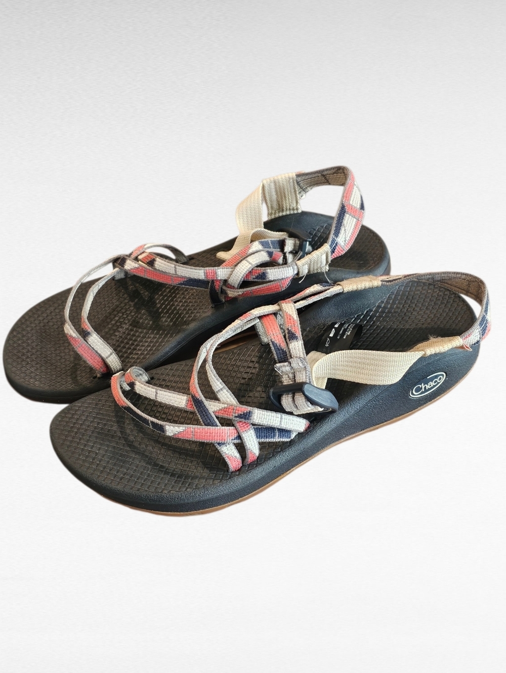 Chaco Z Cloud Sandals Black Tan Orange Size 9